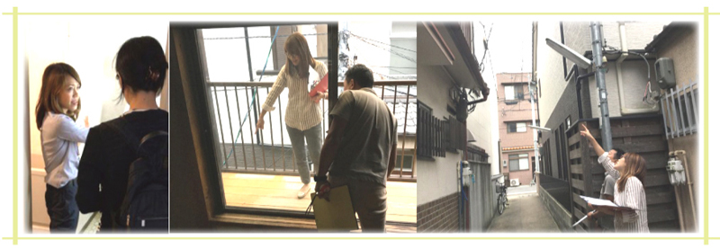 京都市の方でリフォーム、プチリフォーム、家の修繕や修理のお見積りを行っている写真